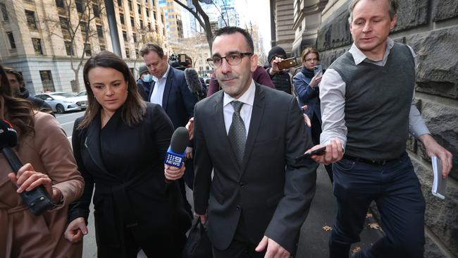 Jason Roberts leaves the Victorian Supreme Court on Monday after being found not guilty of the 1998 murders of two police officers. Picture: David Caird