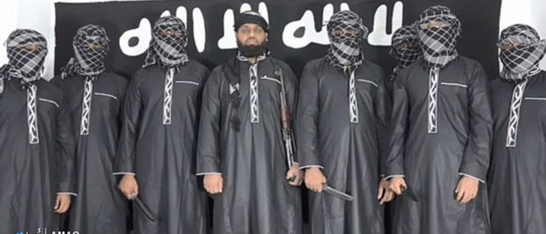 Islamic State has released this image of the men it claims carried out the Easter Sunday bombings. Authorities say most are university educated and from wealthy backgrounds. Picture: SITE intel