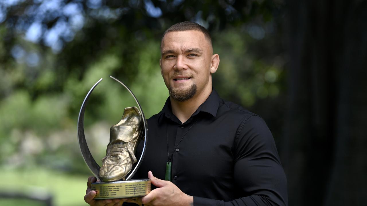 Fisher-Harris with the golden boot. Picture: NRL Imagery