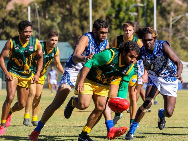 Cole-Manolis bursts clear against South Alice Springs. Picture: Supplied.