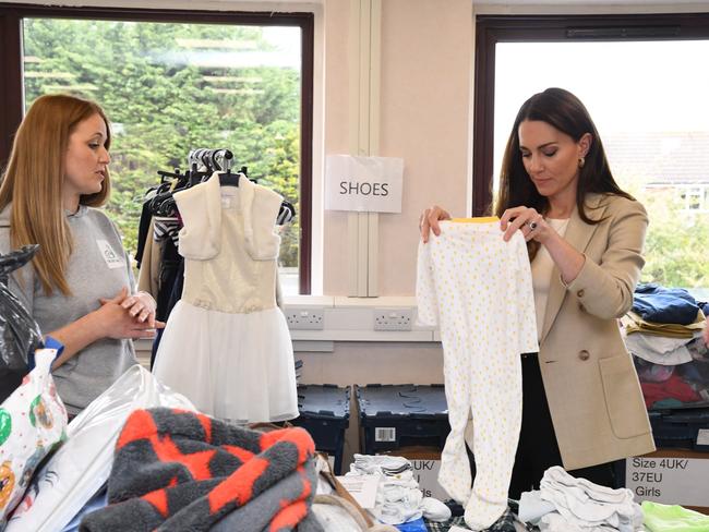 Catherine during a visit to The Baby Bank in Windsor. Picture: Getty Images