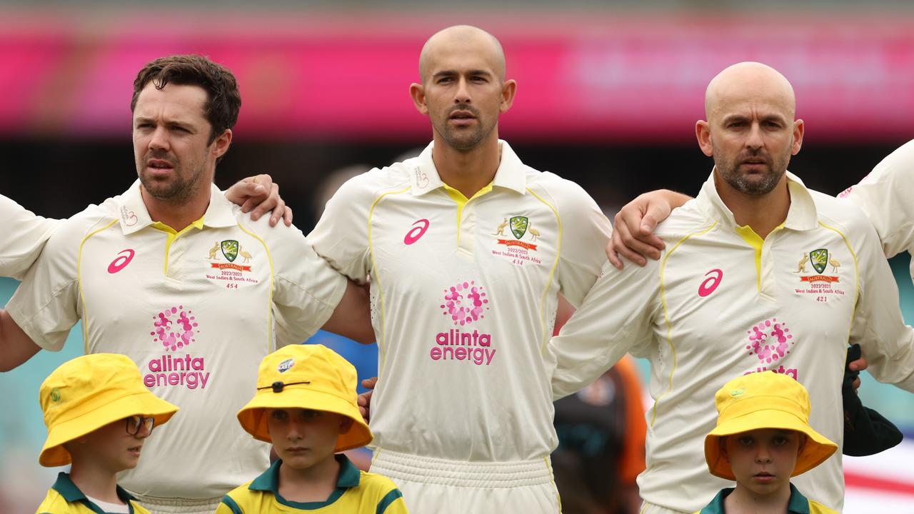 Ashton Agar (middle) returned to the Test squad in January after six years. (Photo by Mark Kolbe/Getty Images)