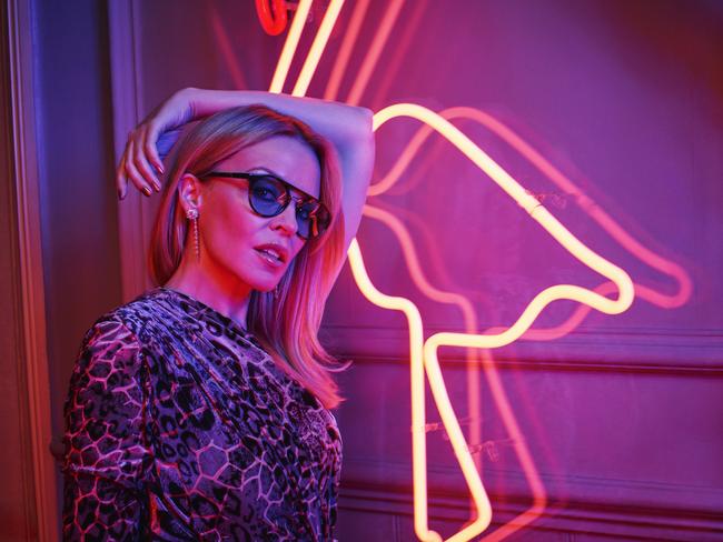 ‘My name is Kylie / I’ll be your purser ...’ Ms Minogue rocks her Light Years sunnies.