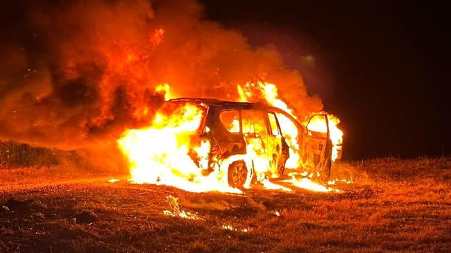 Locals in NSW regional towns are calling for more action on crime after an increase of stolen and damaged cars, home invasions and car fires. Picture: FRNSW Gunnedah Facebook page