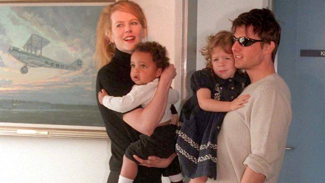 Nicole Kidman and Tom Cruise with their children Connor and Isabella in 1996.