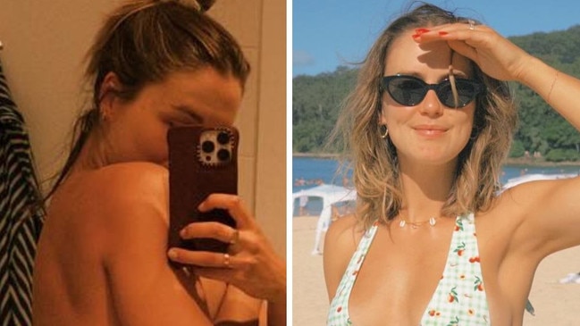 Pregnant influencer Steph Claire Smith posts nude bathroom selfie. Picture: Instagram/StephClaireSmith