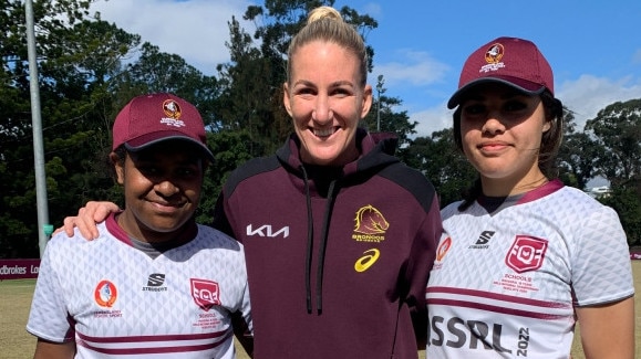 Relna Hosea (left) with Ali Brigginshaw and Tiresa Elika.