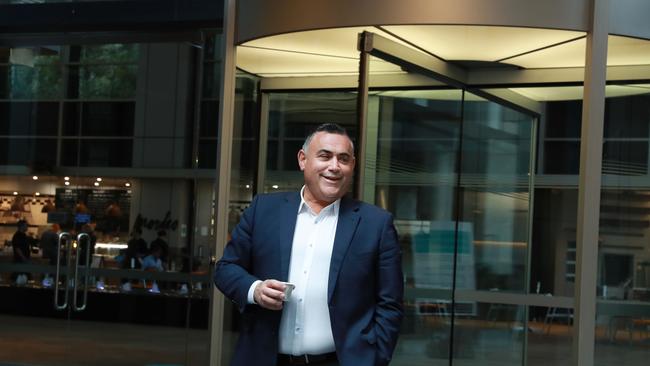 Deputy Premier John Barilaro outside his NSW Parliamentary offices after the Nationals leader, backed down with his threat to shift to the cross bench over koala protection. Picture: John Feder