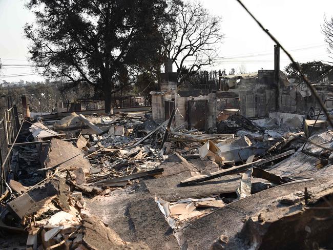 The charred remnants of the Palisades campus of international private school Le Lycee Francais de Los Angeles. Picture: AFP