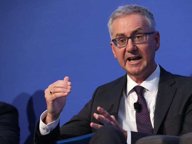 15/11/24: John Lonsdale, Chair of APRA speaks during a panel discussion at  the ASIC annual conference on day 2. John Feder/The Australian.