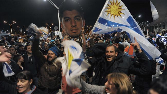 Fans in Montevideo still love Luis Suarez.