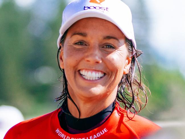 GOLD COAST, QUEENSLAND, AUSTRALIA - APRIL 29: Sally Fitzgibbons of Australia surfs in Heat 8 of the Round of 32 at the Bonsoy Gold Coast Pro on April 29, 2024 at Gold Coast, Queensland, Australia. (Photo by Andrew Shield/World Surf League)