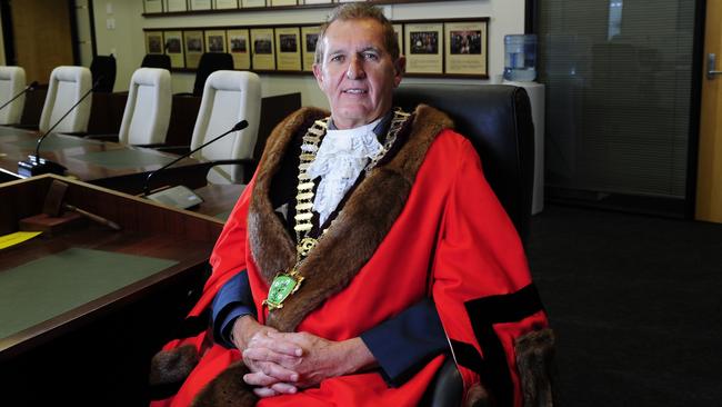 ea Tree Gully mayor Kevin Knight at the Tea Tre Gully council chambers soon after he was elected in 2014. Picture: Mark Brake