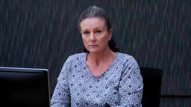 Kathleen Folbigg appears via video link during a convictions inquiry at the NSW Coroners Court in 2019. Picture: AAP Image/Joel Carrett