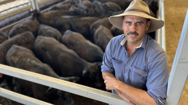 Mark Merceica from Mansfield sold Angus steer weaners to 450c/kg at the Wodonga store sale.