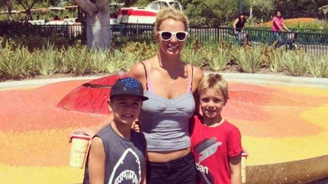 Apple doesn’t fall far ... Britney Spears with sons Jayden and Sean Federline after a trip to Disneyland. Picture: Instagram