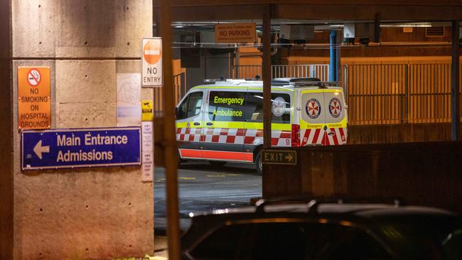 An amublance is seen at Westmead Hospital. Picture: Dean Asher