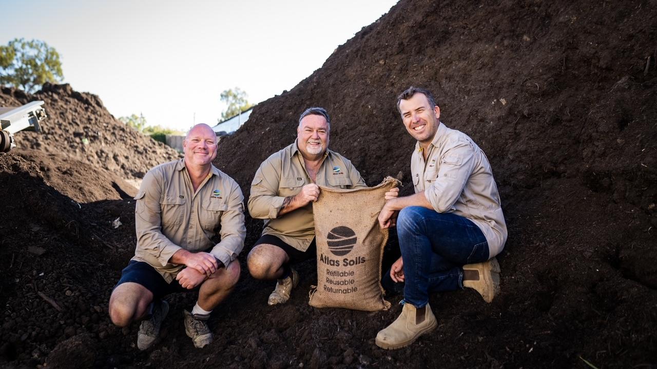 Atlas Soils directors Steve Hannah, Paul Bull and Jason Lange have received seed funding to transform food waste from schools and homes into soil. Picture: Veronika Gibson / Dreamtime photos.