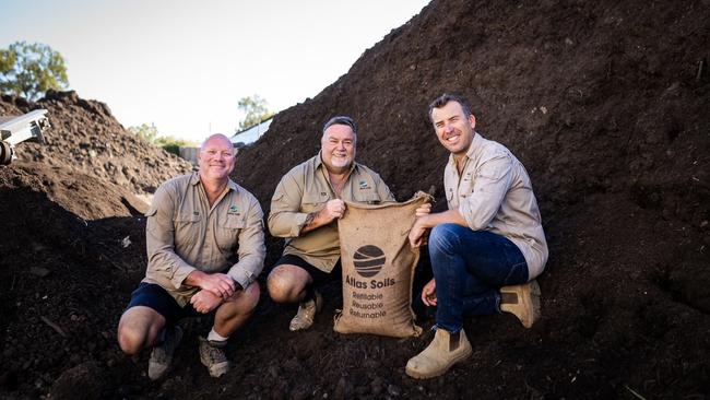 Atlas Soils directors Steve Hannah, Paul Bull and Jason Lange have received seed funding to transform food waste from schools and homes into soil. Picture: Veronika Gibson / Dreamtime photos.