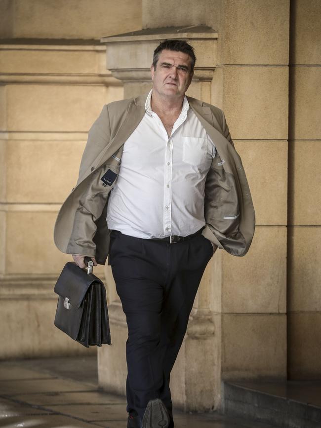 Stephen Marks attending a court hearing last July over the construction of his Carrickalinga property. Picture: Mike Burton/AAP