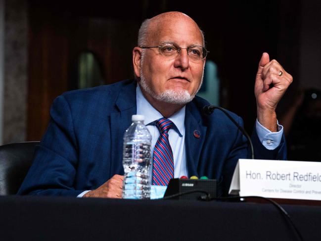 Centers for Disease Control and Prevention Director Dr. Robert Redfield speaks during a Senate Appropriations subcommittee hearing on a review of Coronavirus Response Efforts on Capitol Hill, on September 16, 2020, in Washington, DC. (Photo by Anna Moneymaker / POOL / AFP)