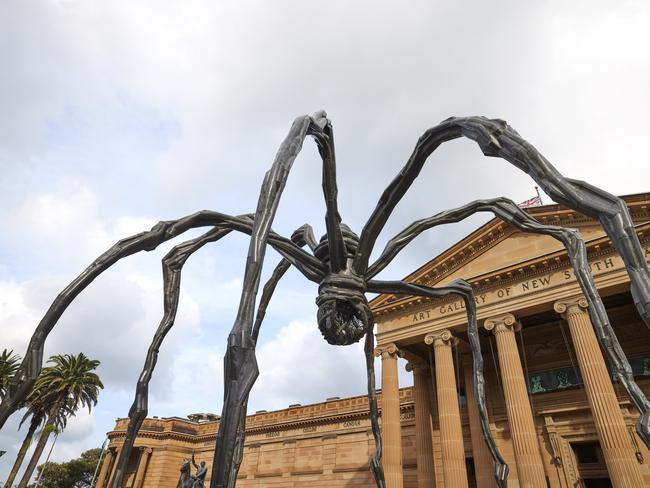 EMBARGO FOR TWAM 16 DEC 2023. FEE MAY APPLY. Installation of Louise Bourgeois 'Maman' at the Art Gallery of New South Wales, November 2023, photo Â© Art Gallery of New South Wales, Felicity Jenkins  ***These images may only be used in conjunction with editorial coverage of the 'Louise Bourgeois: Has the Day Invaded the Night or Has the Night Invaded the Day?' exhibition, 25 November 2023 â 28 April 2024, at the Art Gallery of New South Wales, and strictly in accordance with the terms of access to these images â see artgallery.nsw.gov.au/info/access-to-agnsw-media-room-tcs. Without limiting those terms, these images must not be cropped or overwritten; prior approval in writing is required for use as a cover; caption details must accompany reproductions of the images; and archiving is not permitted.*** Media contact: media@ag.nsw.gov.au