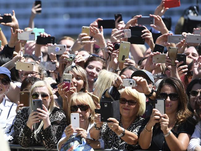 There were a few cameras at the read for the royals. Picture: Dan Himbrechts/AP