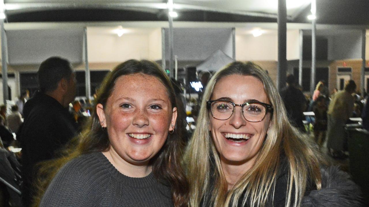 Leila Romein and Kaylie Stock at Night Bite markets at Palm Beach-Currumbin SHS, Palm Beach. Pic: Regina King