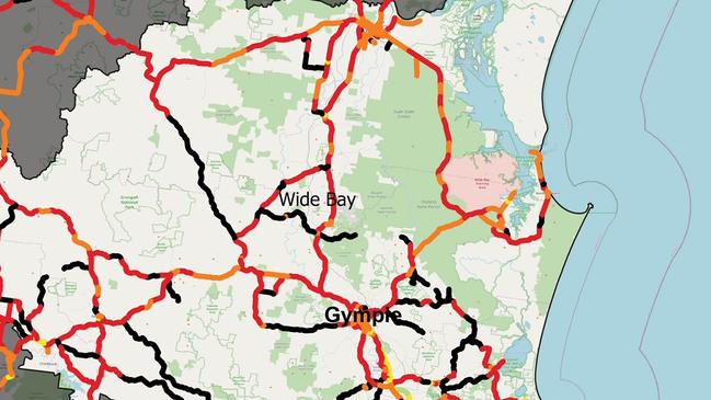 New data obtained and released by MP Llew O’Brien under RTI reveals the worst roads across the Wide Bay, with the Bruce Hwy featuring prominently with a significant portion rated no higher than two stars.