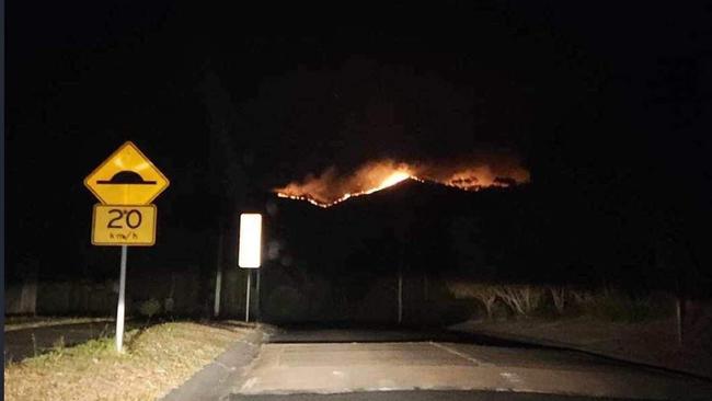 The fire front in the Watsonville area at Cave Hill. It is expected to impact Walsh River Road very soon.