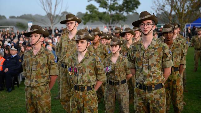 Students and young army cadets all participated in Camden’s Anzac Dawn Service events. Picture: Facebook