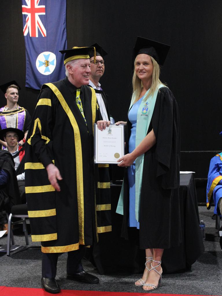 Rheanon Kerslake graduated with a Bachelor of Nursing at the CQUniversity graduation ceremony in Bundaberg on December 14, 2023.