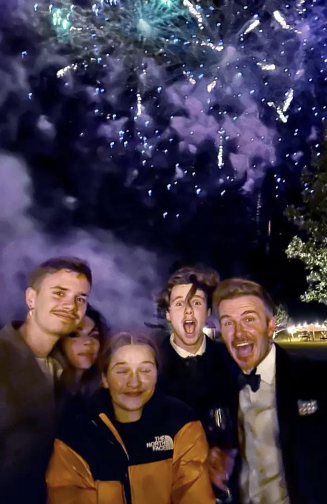 The family was clearly enjoying the fireworks.