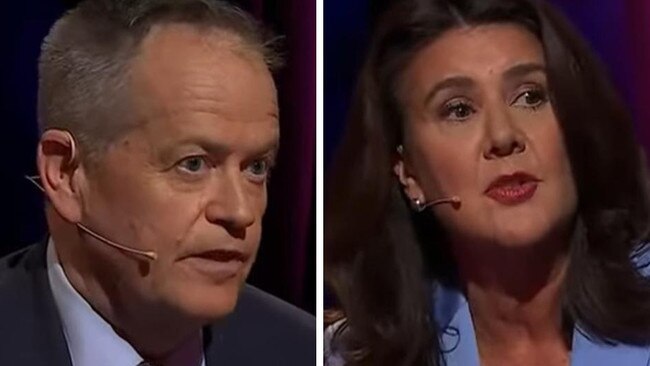 Bill Shorten and Jane Hume on Q+A. Picture: Supplied/ABC