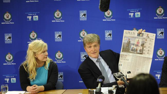 Scott's Johnson’s siblings Steve and Rebecca Johnson during one of many campaigns in which they called for people with information about Scott’s death to come forward.