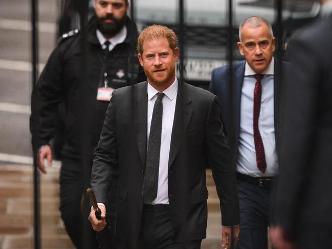 Prince Harry arrives at the Royal Courts of Justice, Britain's High Court in March. He missed the first day of the trail on Monday to be present at his daughter’s birthday. Picture: AFP