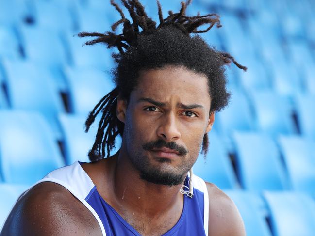Jayden Okunbor will make his NRL debut for the Bulldogs this season. Picture: David Swift.