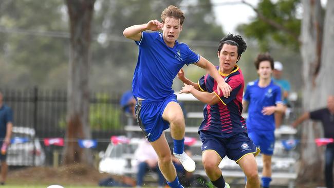 First XI soccer between Brisbane State High School v Churchie. Saturday April 22, 2023. Picture, John Gass