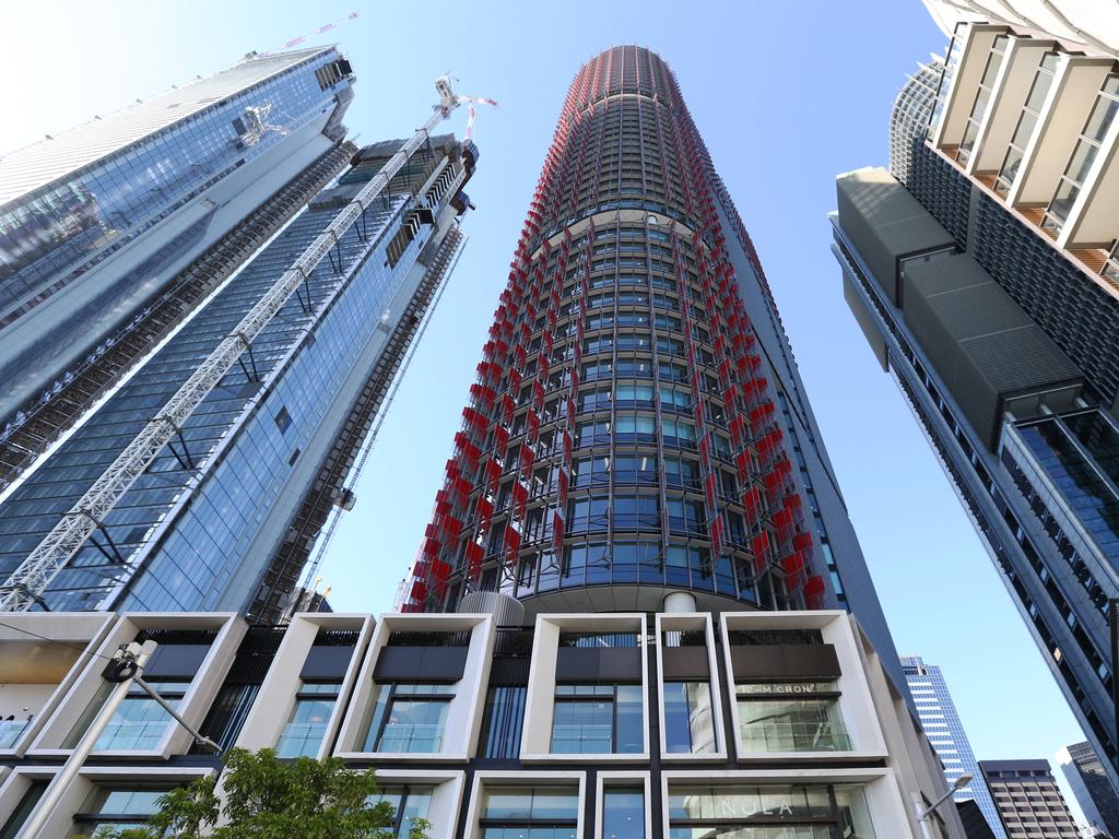 The International Towers - three towering office skyscrapers - have major tenants including PwC, KPMG, Westpac and Lendlease. Picture: John Feder/The Australian