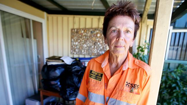 Robyn Bate was working at the SES command centre while her own home was going underwater. Picture: Nathan Edwards