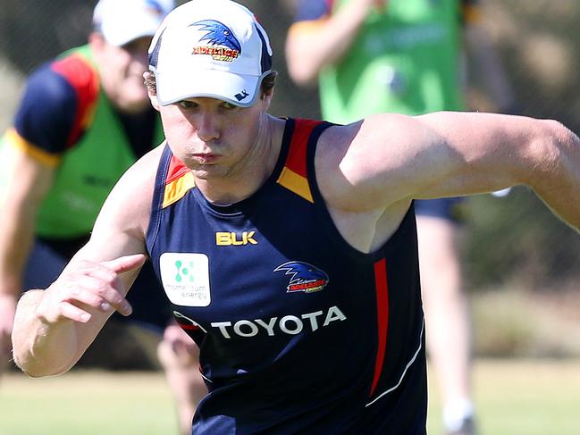 My Pictures of the Week. Crows Training at Max Basheer Reserve. New senior coach Phil Walsh makes his first appearance at training. Patrick Dangerfield returns to training early. Photo Sarah Reed.