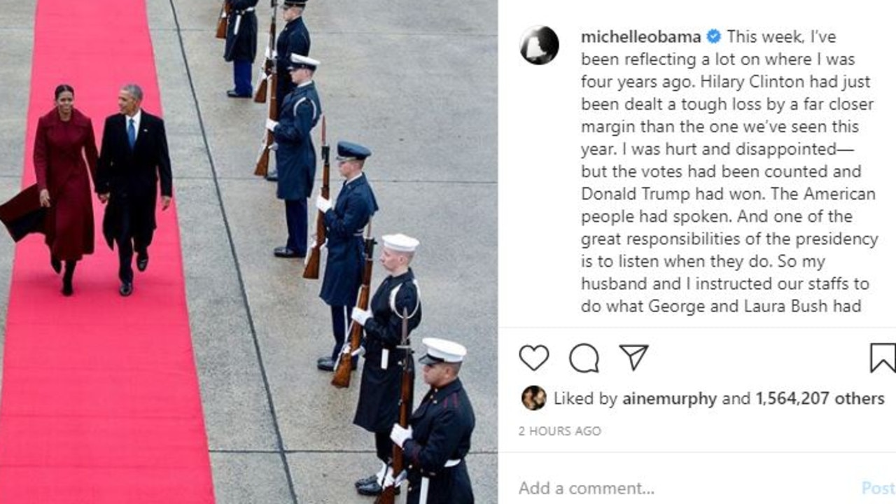 Michelle Obama has spoken out against US President Donald Trump in a powerful social media post.