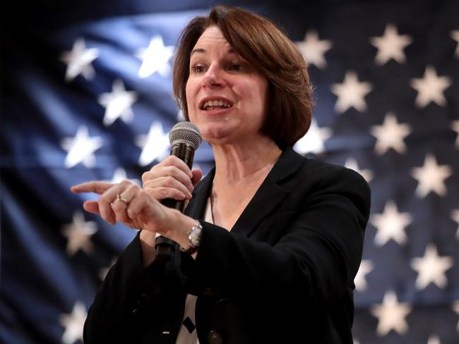 Democratic Presidential Candidate Amy Klobuchar. Picture: Scott Olson/Getty