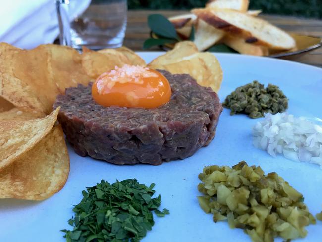 The steak tartare with potato crisps. Picture: Jenifer Jagielski