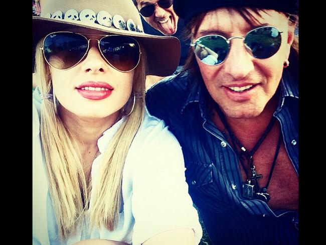 The loved-up guitarists have posted holiday selfies on social media for the past two years. Picture: Instagram.