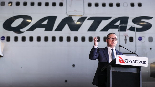 Qantas CEO Alan Joyce announced 2500 staff have been stood down due to ongoing border closures in NSW. Picture: David Gray/Getty Images