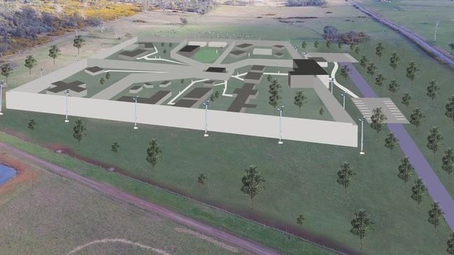 An artist’s impression of the original proposal for a new Northern Regional Prison site at Westbury. Picture: Supplied