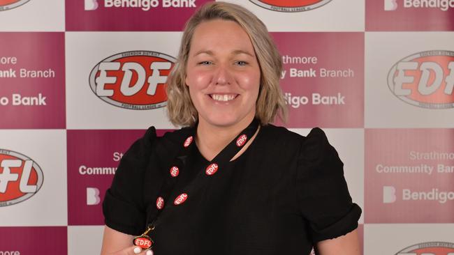 Gemma Wright took home the Premier Division Women's league best-and-fairest. Photo: Jamie Morey.