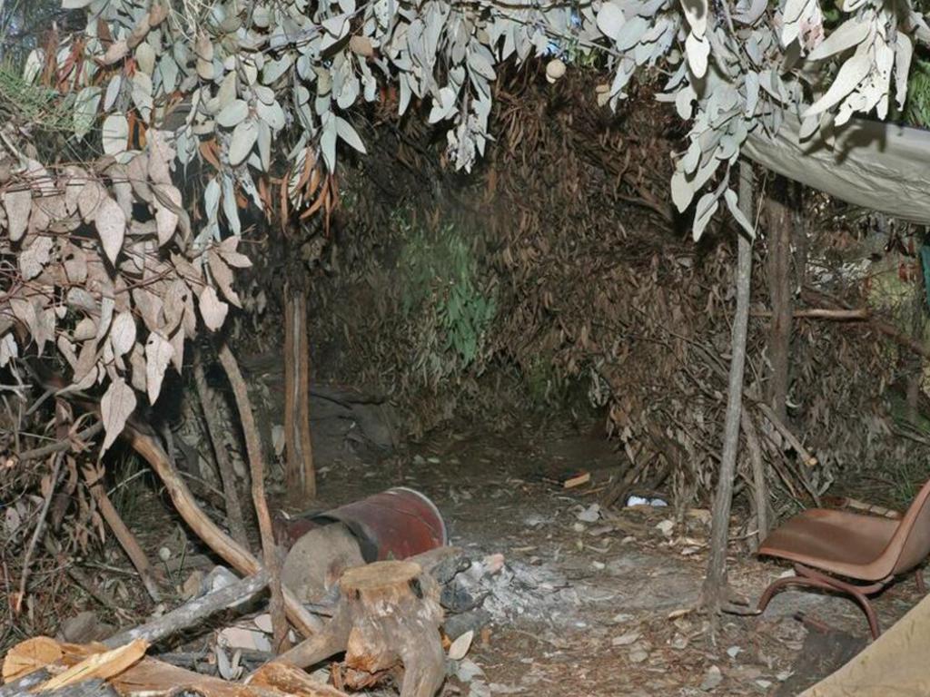 Some of the sniper hides used by Train trio at Wieambilla.