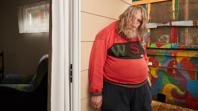 Eastwood eccentric Royce Wells will move into his new home — a cabin at the rear of his “unsafe” Fullarton Rd home — next month. Picture: AAP/Matt Loxton.